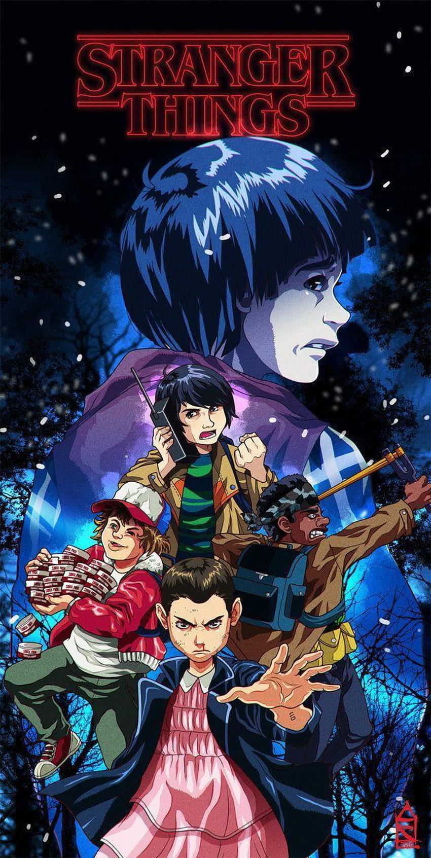 Stranger Things Gets A Classic '80s Anime Makeover