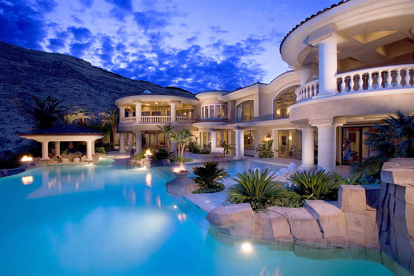 Man Made House Luxury Pool ...Pinterest, Mega-Villa HD-Hintergrundbild