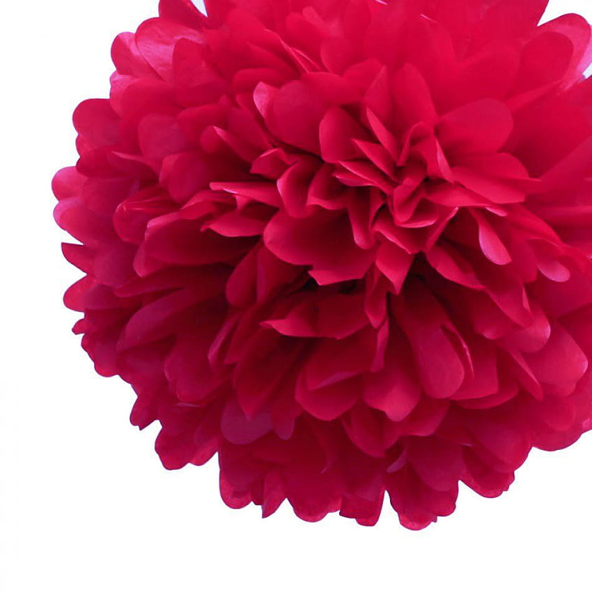 Quasimoon 20'' Kırmızı Mendil Kağıt Pom Poms Çiçekler Toplar, Süslemeler HD telefon duvar kağıdı