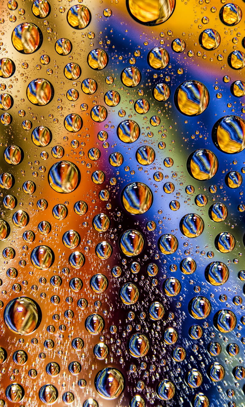 1280x2120 Drops, wet colorful surface, texture, amoled drop HD phone wallpaper