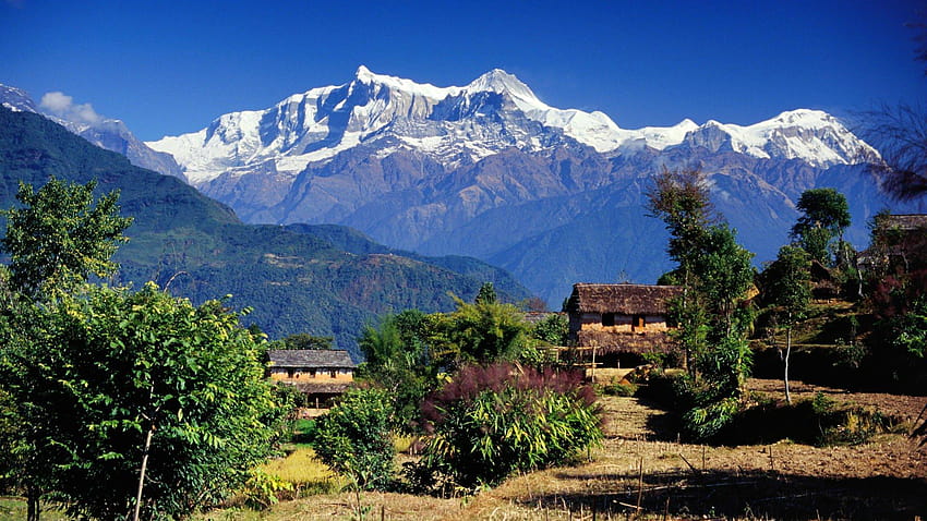 Tła Annapurna Mountain Nepal Himalaje, masyw Annapurna góry Tapeta HD