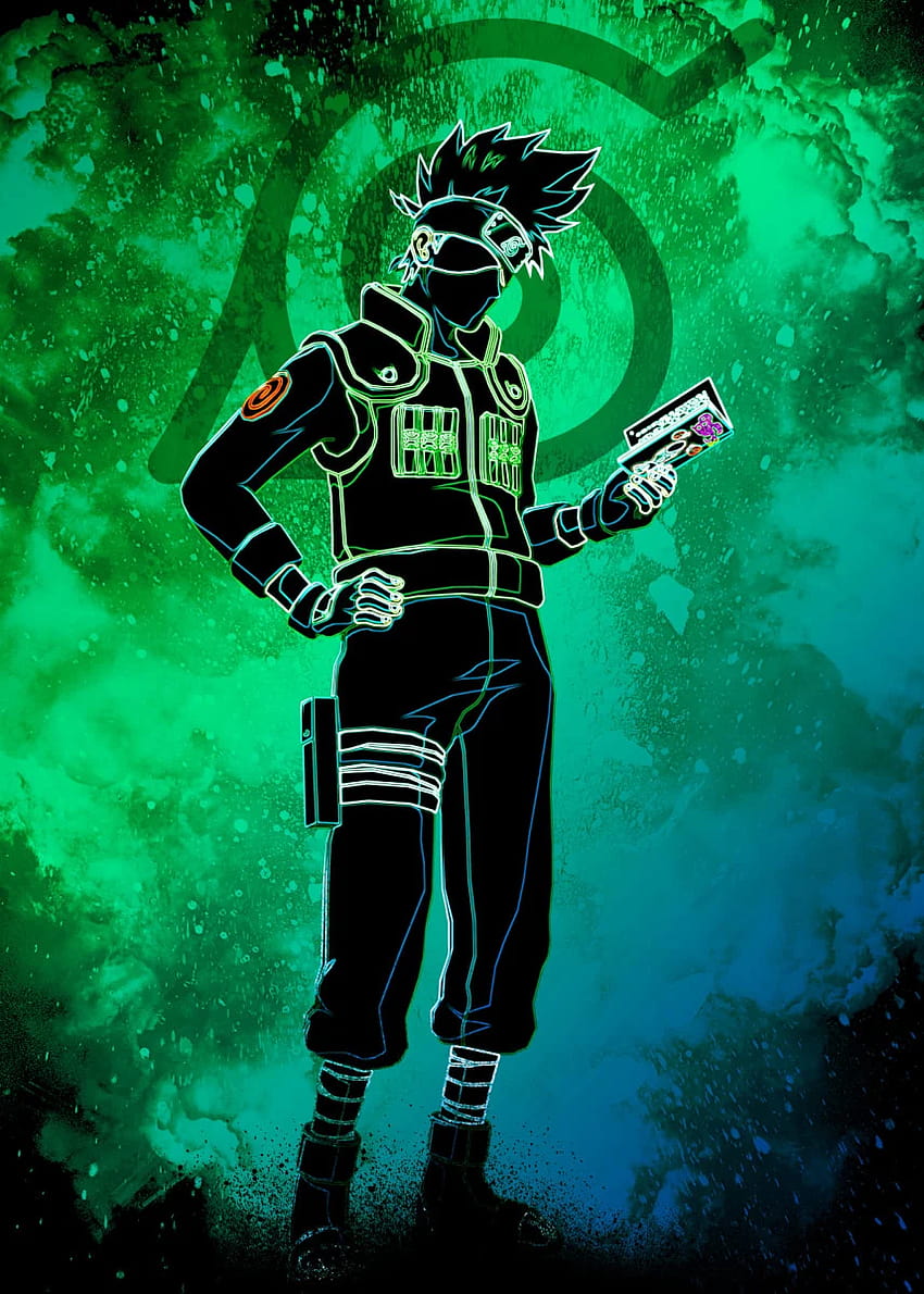 Soul of the Copy Ninja' Metal Poster Print, naruto green HD phone wallpaper