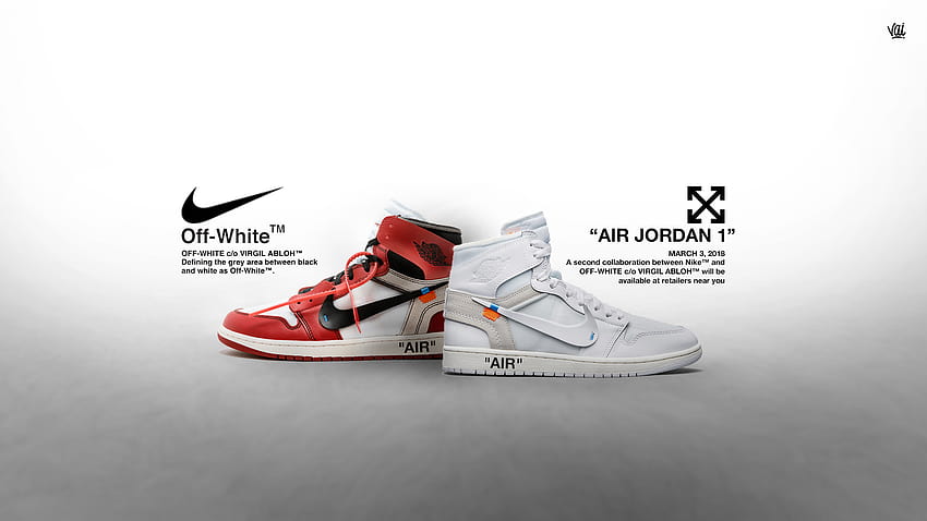 Nike Air Jordan Off White, jordan 1 Wallpaper HD
