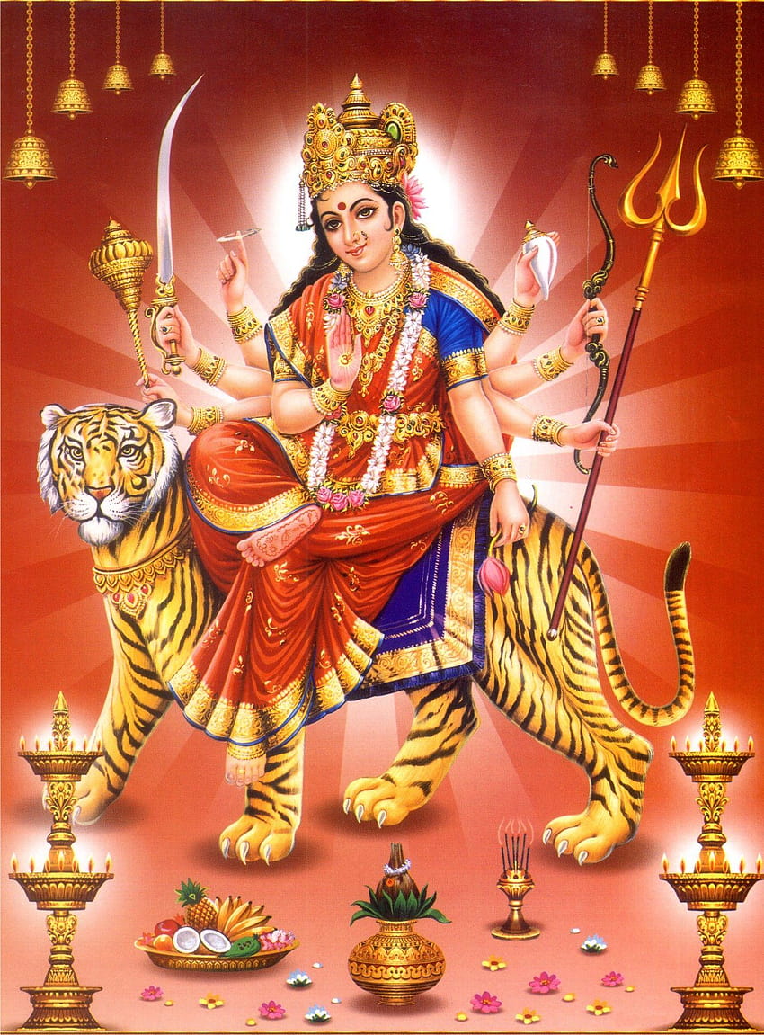 Festival Navratri, Festival Navratri India, Perayaan Navratra Di, dewa hindu durga maa 3d wallpaper ponsel HD