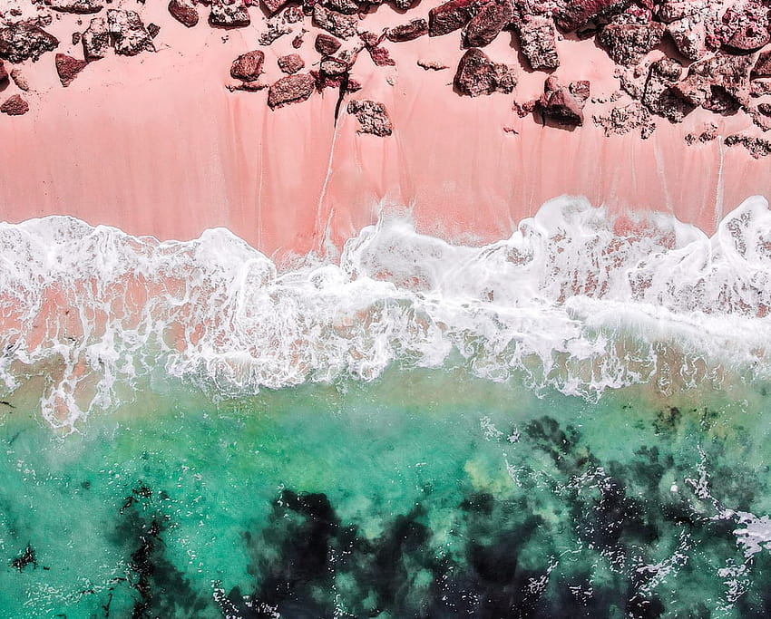 1K+ Pink Beach, aesthetic laptop beach HD wallpaper