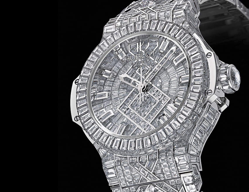 110 Ultra luxuoso para seus dispositivos móveis, relógio de diamante papel de parede HD