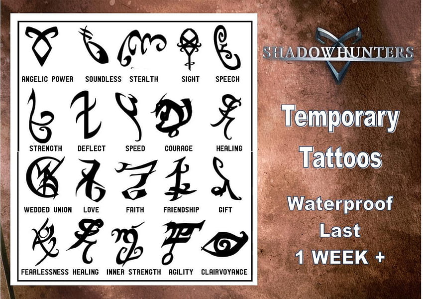 SHADOWHUNTER RUNES ex large temporary tattoos waterproof last 1 WEEK+ | eBay