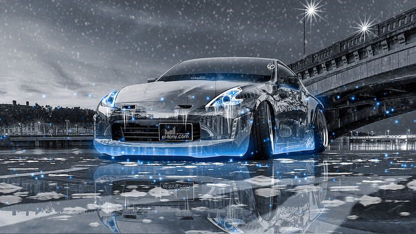Nissan 370Z Tuning Crystal City Ice Snow Car 2016 el Tony, cars in snow HD wallpaper