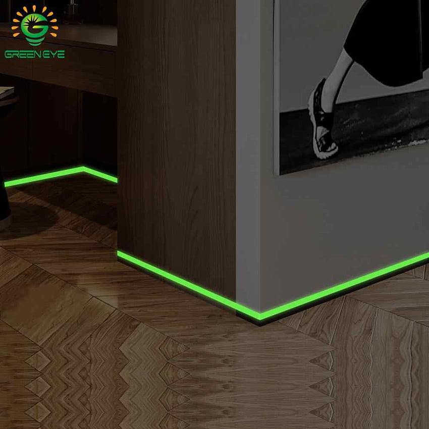 Luminous band baseboard Wall paper 1m 3m 5m living room bedroom Eco friendly home decoration in the dark DIY Strip wall Stickers HD phone wallpaper