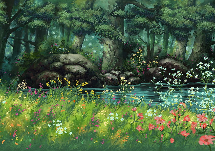 Estudio Ghibli Naturaleza, portátil ghibli fondo de pantalla