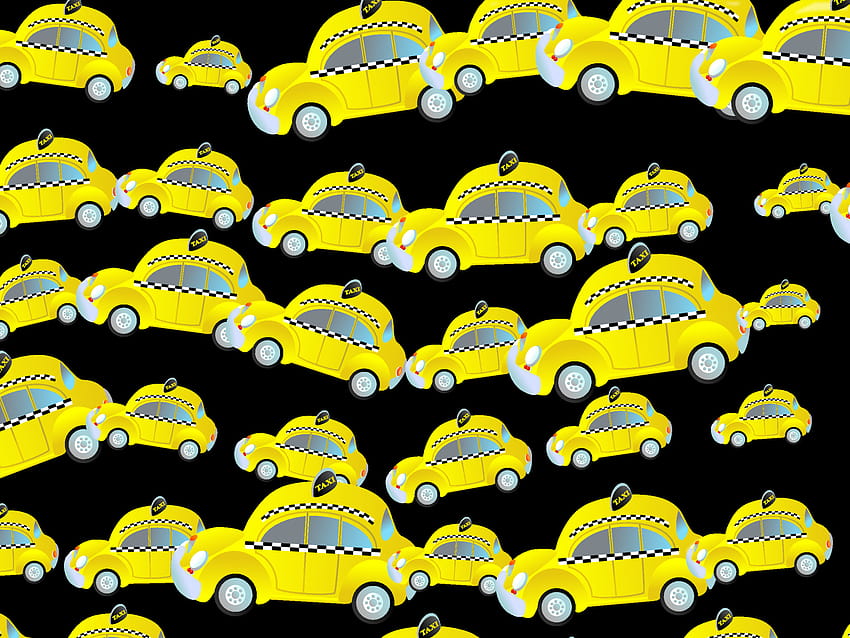 Generic Yellow Taxi Cab Traffic Jam 3580617 Vector Art at Vecteezy, cartoon taxi HD wallpaper