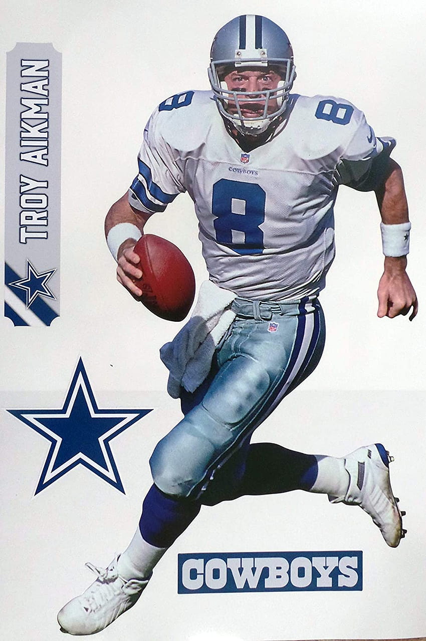 Troy Aikman FATHEAD Graphic + Cowboys Logo Set Official NFL Vinyl Wall Graphics 17 HD phone wallpaper