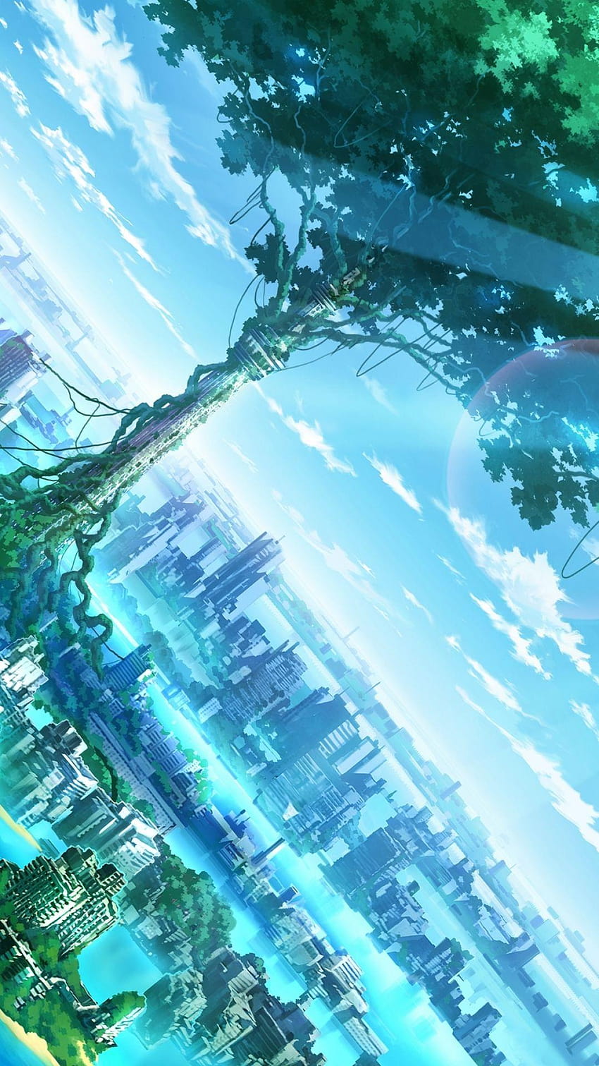 Anime paisaje teléfono, paisaje teléfono Android fondo de pantalla del teléfono