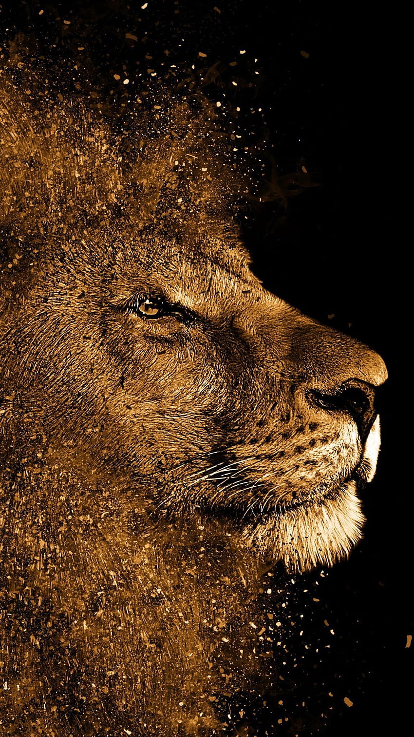 Lion painting art work,mobile ,animal,terrestrial, jesus lion HD phone wallpaper