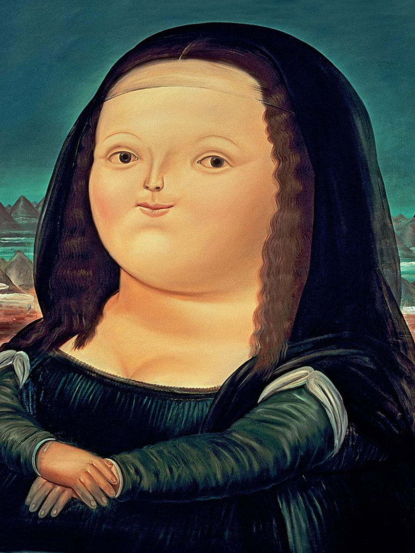 Фернандо Ботеро и неговите забавни версии на Мона Лиза HD тапет за телефон