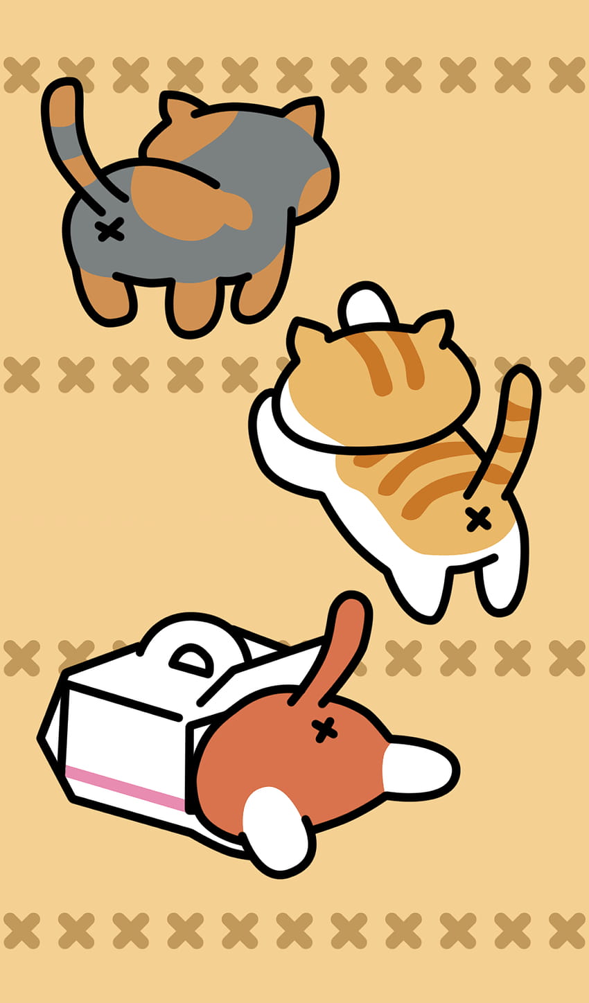 cat butts phone : nekoatsume, neko atsume HD phone wallpaper