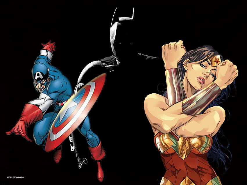 DC Comics Wonder Woman, Batman dan Captain America menyukai d, wonder girl Wallpaper HD