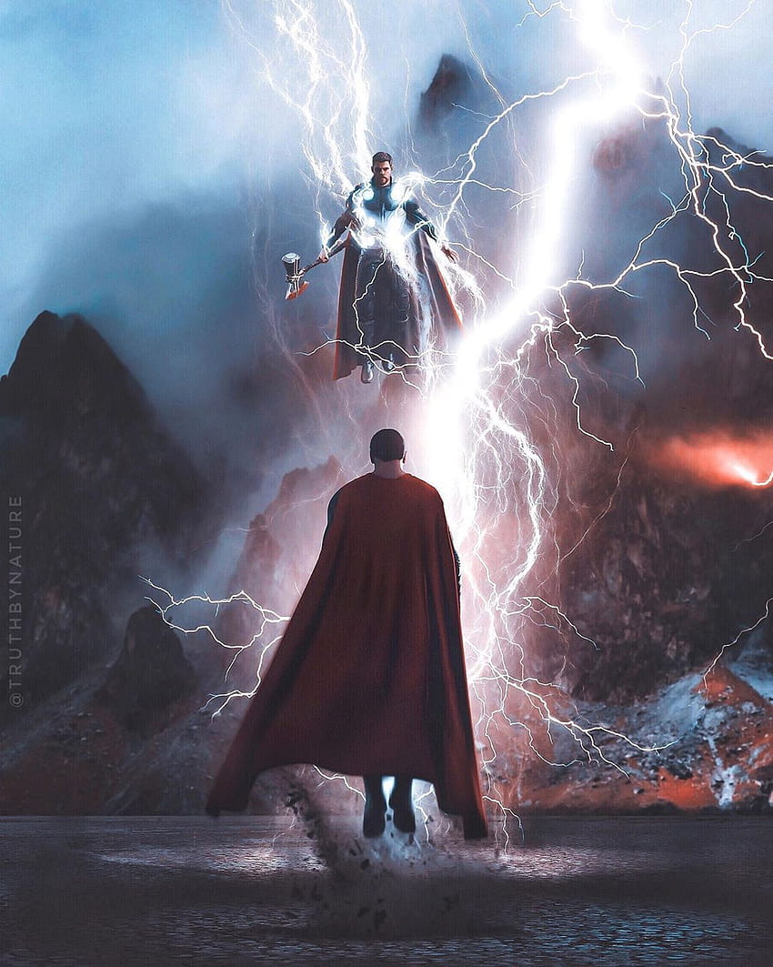 Truthbynature su Instagram: “Thor vs Superman · · Quanto sarebbe epica questa battaglia?! Sfondo del telefono HD