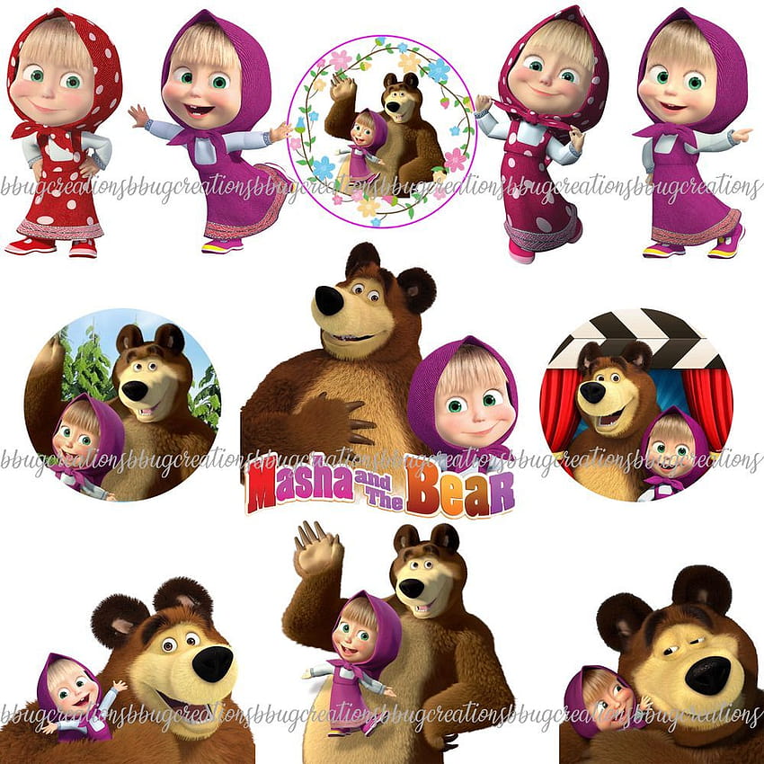 Masha and the Bear 12 PNG $1.99 Digital png svg jpg birtay party ...