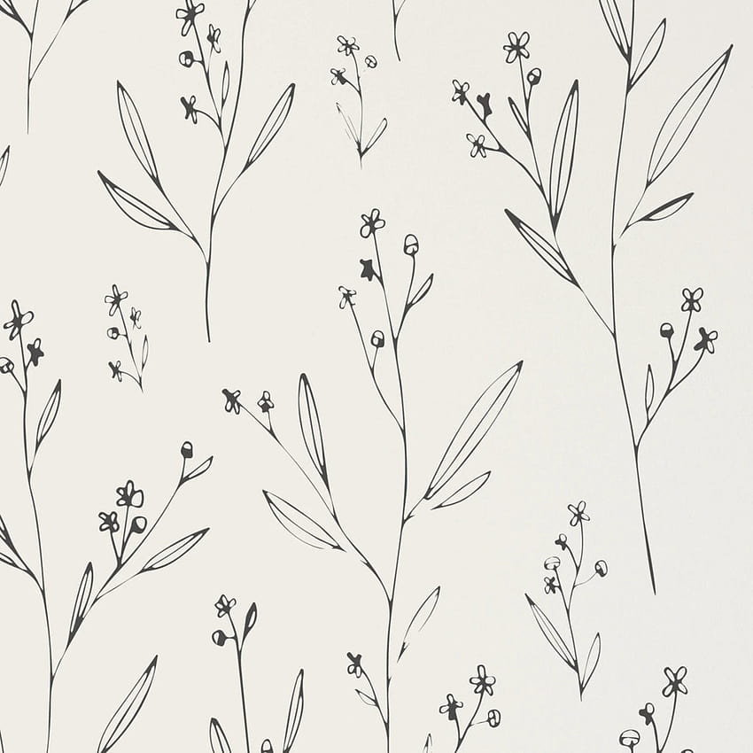 Delikatny Minimalistyczny Kwiatowy. Obierz i przyklej. Zdejmowane – Timberlea Interiors Tapeta na telefon HD