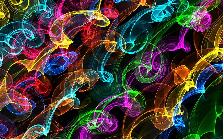 Abstract smoke, creative, abstract art, colorful neon lights, abstract  backgrounds with resolution 1920x1200. High Quality, light colors swirl art  pattern abstract HD wallpaper | Pxfuel