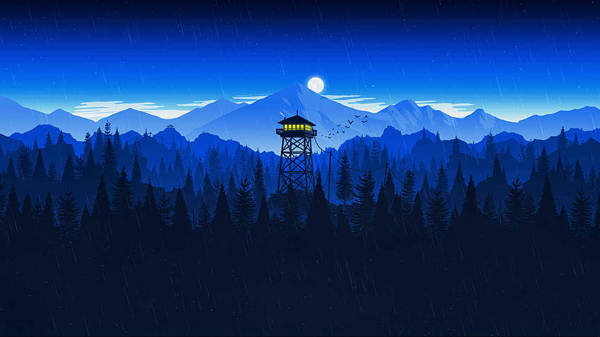 Blaue Feuerwache, Feuerwachturm HD-Hintergrundbild