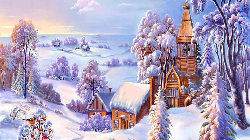 3 haute résolution Winter Wonderland, scènes de Noël au pays des merveilles hivernales Fond d'écran HD