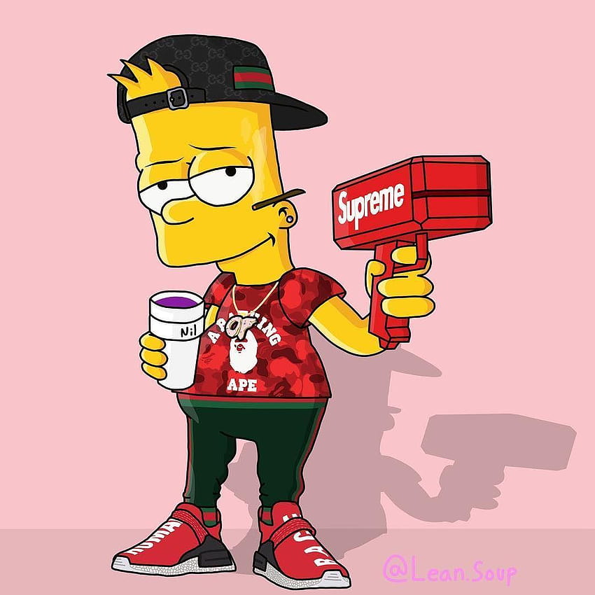 Dope Bart Simpson on Dog, the simpsons gucci HD phone wallpaper