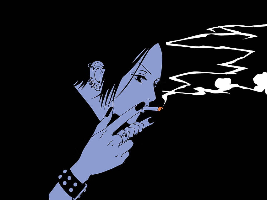 cigarrillo negro nana osaki nana fumando, fumando anime fondo de pantalla