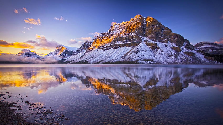 Crowfoot Mountain and Bow Lake, Banff National Park, Alberta, Canada, bow lake alberta HD wallpaper