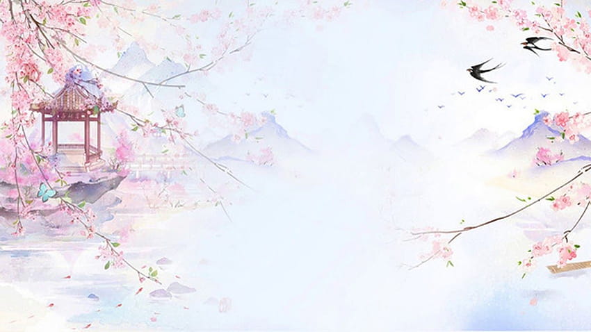 Linda Música Chinesa Instrumental: Light Color Night [Ten Miles of Peach Blossoms] papel de parede HD