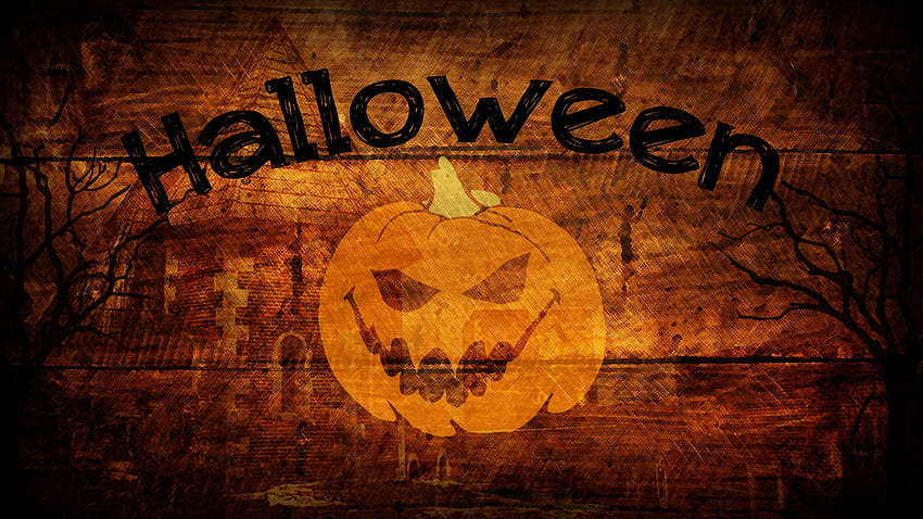 halloween pumpkin head HD wallpaper