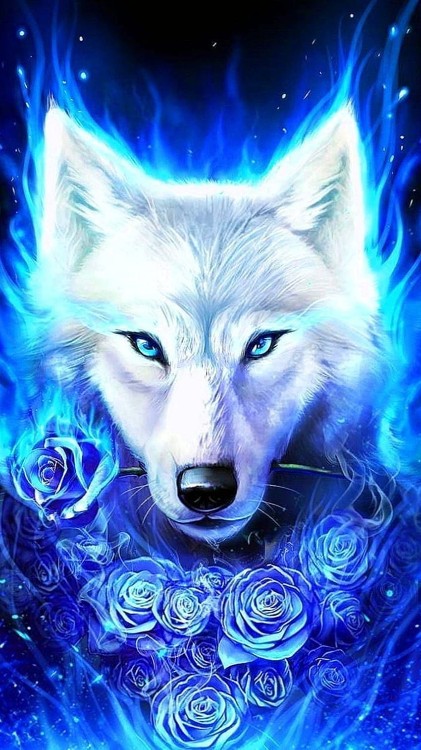 Blue Ice Wolf, blue wolf HD phone wallpaper