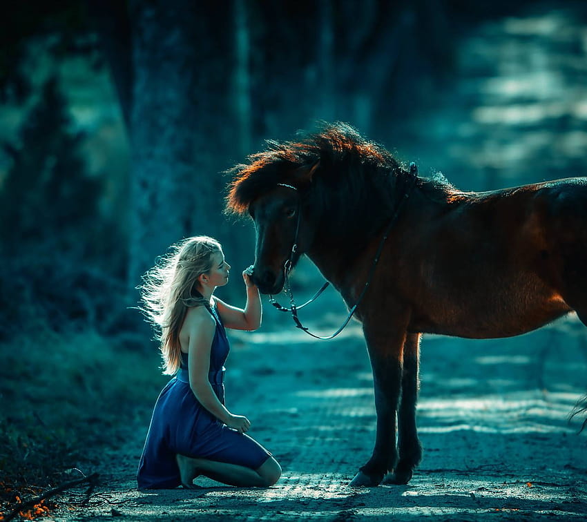 Girl and Horse by x_tive, girl with horse HD wallpaper | Pxfuel