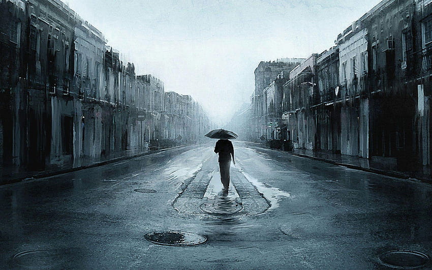 Alone Boy In Rain Sketch Heart Touching Sad Boy, alone sad boy HD wallpaper