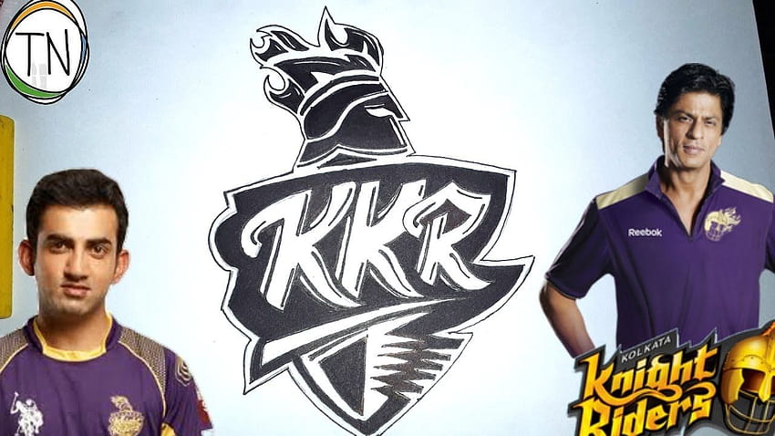 Drawing Kolkata Knight Riders, kkr logo HD wallpaper