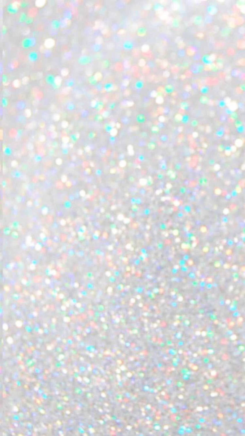 Iphone Holographic Glitter, biały brokatowy telefon Tapeta na telefon HD