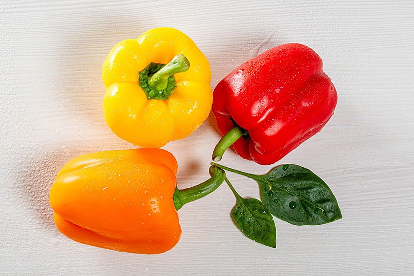 Multicolor Food Three 3 Bell pepper Closeup, capsicum HD wallpaper