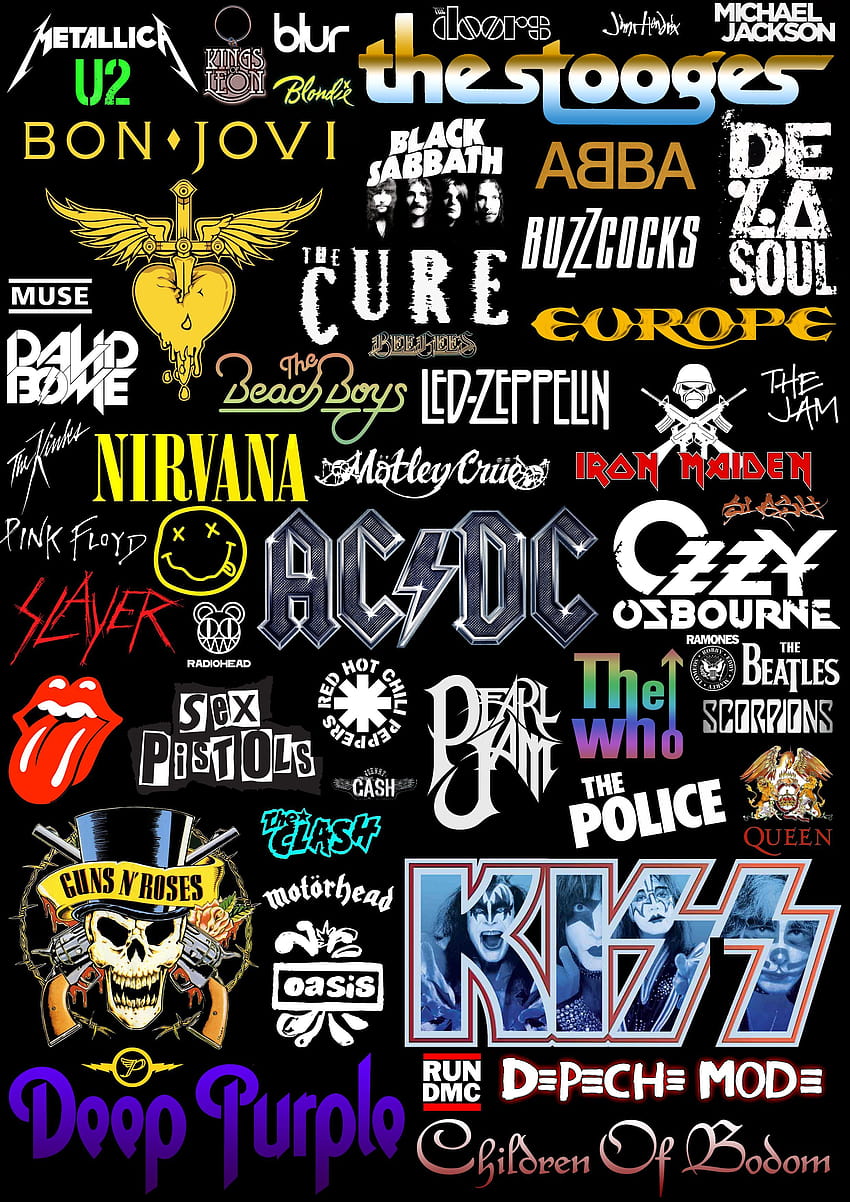 Rock de los 80, cartel de la banda fondo de pantalla del teléfono