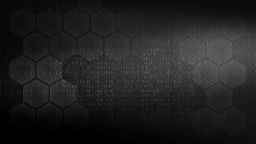 Gray Technology Backgrounds with Binary Codes and Hexagons Motion, black and gray background HD wallpaper