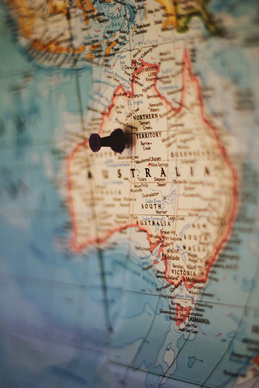 Mapa de Australia fondo de pantalla del teléfono