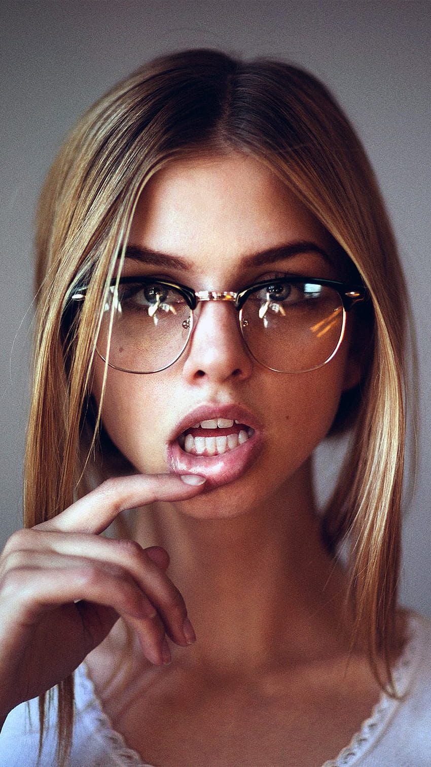 Girl Glasses Lips Beauty Face Android, beautiful girls android HD phone ...