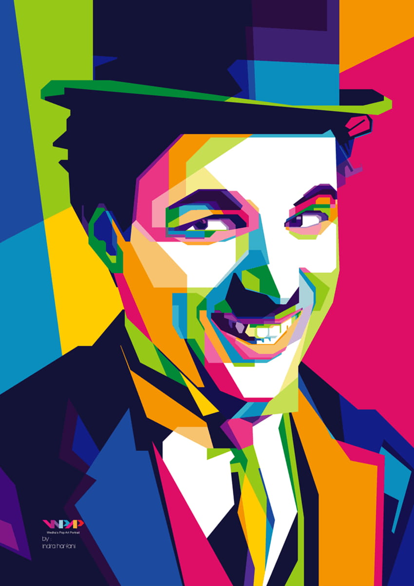 Charlie Chaplin in WPAP von indraharfani.deviantart auf HD-Handy-Hintergrundbild