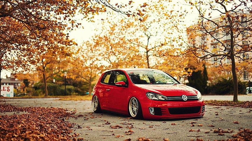 Volkswagen golf crvene boje, car vw gt HD wallpaper