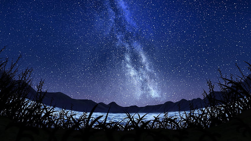 1920x1080 stars, starry sky, milky way, art, anime starry sky art HD wallpaper