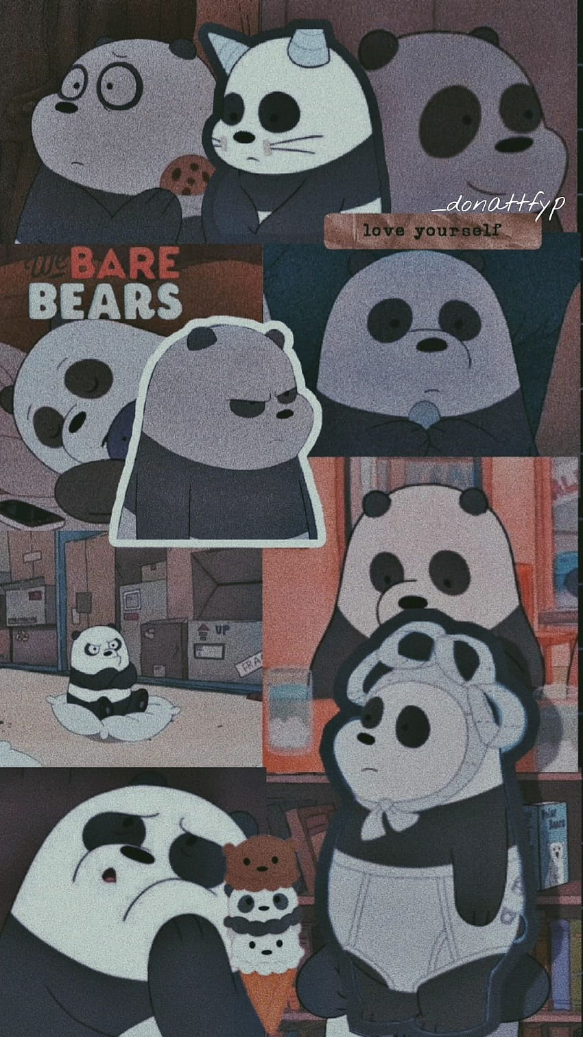 90 2021 年の We Bare Bears のアイデア、We Bare Bear の美学 HD電話の壁紙