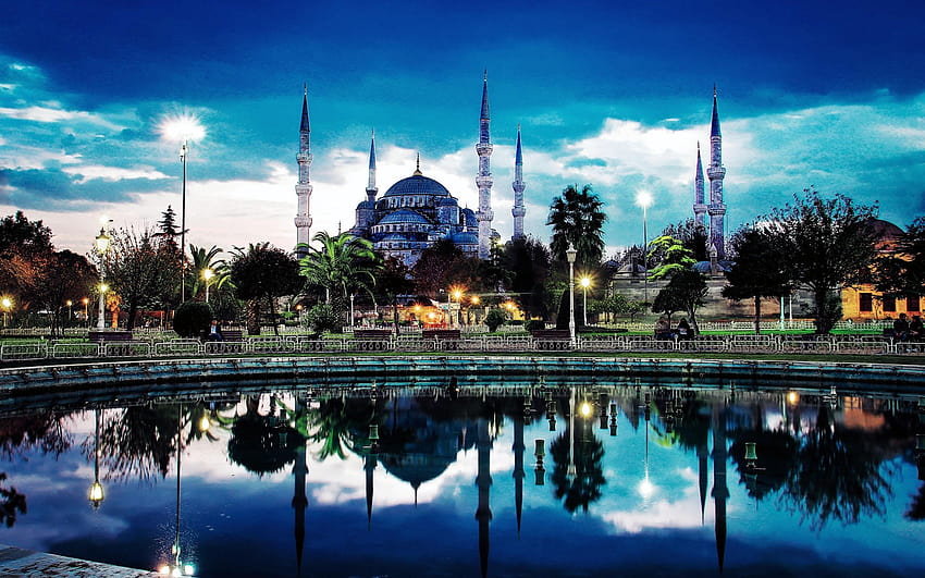 Турция, Ислямска архитектура, Отражение, Джамия Султан Ахмед, Истанбул, Джамии / и Mobile &, истанбулска джамия HD тапет