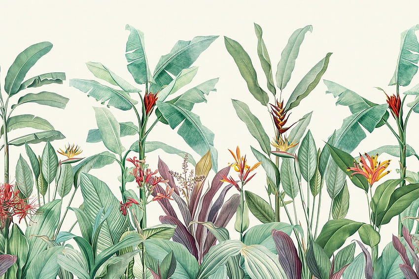 이 아름다운 벽화는 식물, 식물학에서 영감을 얻었습니다. HD 월페이퍼