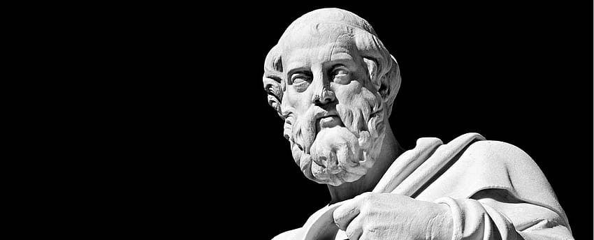 Marble statue of the ancient greek philosopher Plato, greek philosophers HD wallpaper