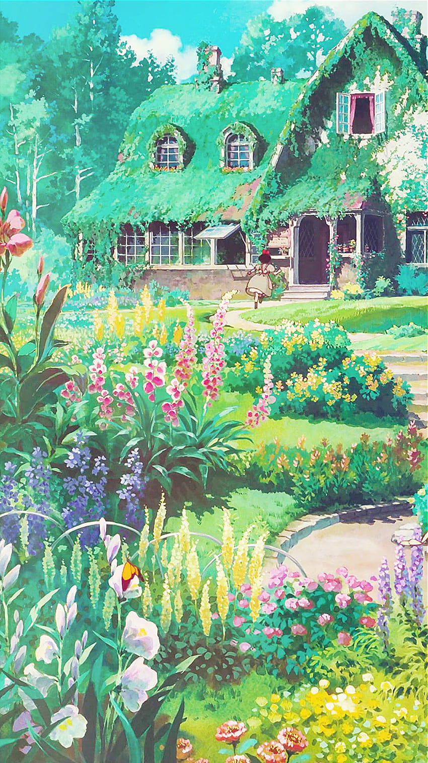 Bunga Studio Ghibli, ghibli iphone wallpaper ponsel HD